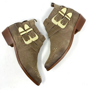 Steve Madden Nann Booties w/‎ Gold Studs Buckle
